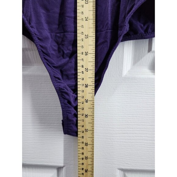 Franco Mirabelli Button Up Shirt Bodysuit Long Sleeve Purple Size XS - Picture 4 of 5